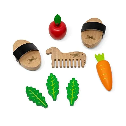 byAstrup holzspielzeug Pferdepflege-Set 10 cm braun
