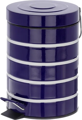 WENKO 21352100 Kosmetik Treteimer Marine Blau, Fassungsvermögen 3 L, Stahl, 15 x 27 x 15 cm, Blau