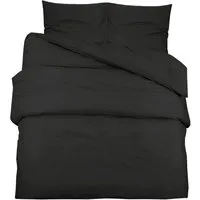Bettwäsche-Set Schwarz 240x220 cm - Leichte Mikrofaser - Bettwäsche aus 100% Mikrofaser, knitterfrei und pflegeleicht. Verleiht deinem Schlafzimmer einen eleganten Look und ist dank OEKO-TEX Standard 100 besonders langlebig und hautfreundlich.