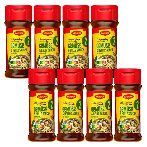 Maggi Würzmischung 2 helles Gemüse 8er Pack - Kräuter für leckere Gerichte, sorgt für intensiven Geschmack und einfache Zubereitung von Gemüsegerichten.