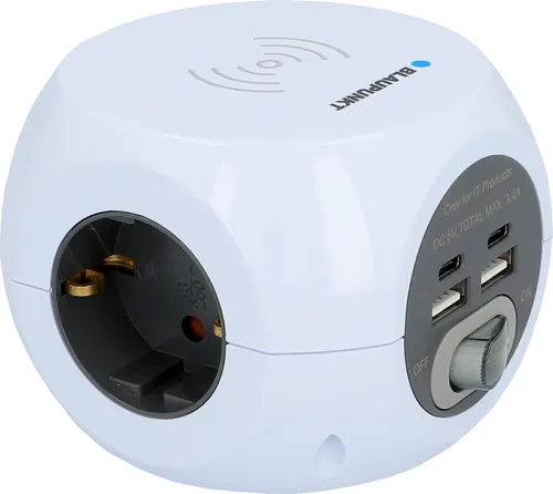 BLAUPUNKT Steckdosenwürfel mit induktivem Laden