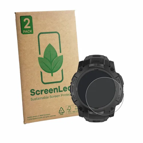 2x ScreenLeaf Displayschutzfolie für Garmin Instinct 3 Tactical Edition (50 mm)
