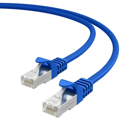 0,25m CAT7 Patchkabel S/FTP RJ45 Blau Ethernet LAN Netzwerkkabel