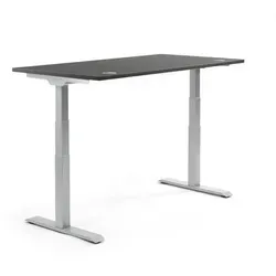 Schreibtisch 1800x605-1255x800mm Platte anthrazit Gestell si