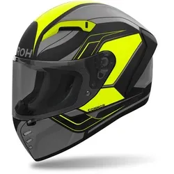 Airoh Connor Dunk Motorradhelm - Gelb, L (59/60) - Motorradhelm mit integriertem Belüftungssystem und Vorbereitung für Kommunikationssystem, ideal für sicheres Fahren.