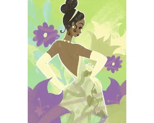 Poster Disney Princess Tiana in Green 40x50 cm