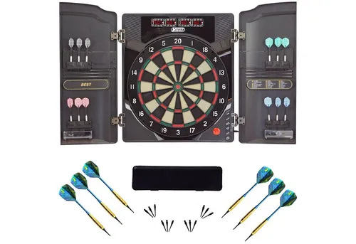 B Best Sporting Dartautomat Oxford 2.0 - Elektronische Dartscheibe im hochwertigen Set mit 18 Dartpfeilen und Etui, ideal für spannende Turniere und Freizeitvergnügen.