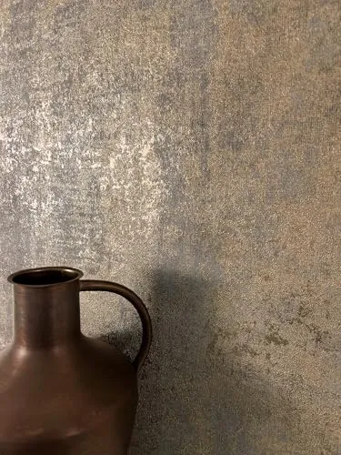 Newroom Vliestapete - Taupe Tapete Modern Betonoptik - Tapeten in Betonoptik mit schimmernden goldenen Akzenten, ideal für ein stilvolles Wohnzimmer oder Schlafzimmer. Verleihen Sie Ihren Wänden einen Hauch von industriellem Glamour.