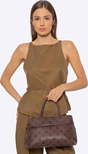 Wittchen Damen-Aktentasche aus braunem Kunstleder mit Prägung