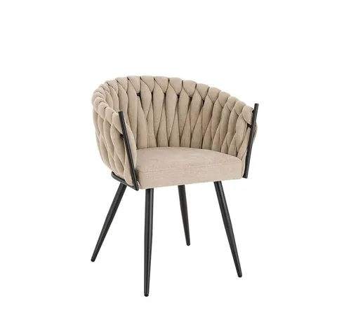 HOME DELUXE Esszimmerstuhl AYLA - (2 St), mit Armlehnen, gepolstert, Samtstuhl, Gewebter Esstischstuhl