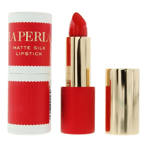 La Perla Matte Silk Lipstick - #104 Tangelo Red - 3.5g - Lippenstift in strahlendem Rot, bietet ein samtig-mattes Finish und langanhaltende Farbe für perfekte Lippen.