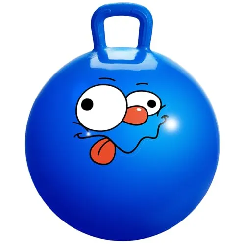 INPODAK 45cm Hüpfball,Aufblasbarer Hopper Ball mit Pumpe,100 KG Belastbar Sprungball mit Griff,rutschfest Space Hopper,18 Zoll Hüpfball für Kinder 3 4 5 6 Jahren Drinnen & Draußen