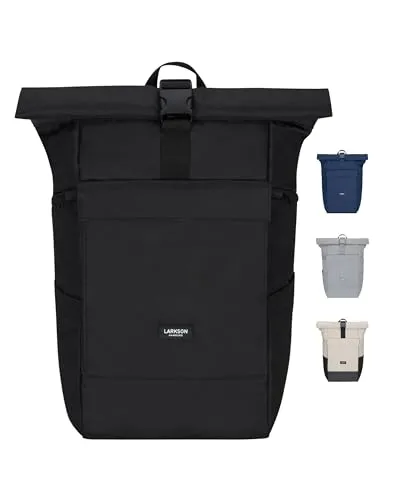 LARKSON Rolltop Rucksack No 4 Large - 21 Liter - Ranzen, Taschen & Rucksäcke - Vielseitiger Rolltop Rucksack mit gepolstertem Laptopfach für Geräte bis 16 Zoll, ideal für Alltag und Reisen.