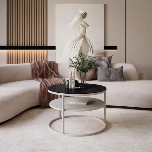 Couchtisch CIRI GLASS KASZMIR mit Ablage – Modern und Funktional