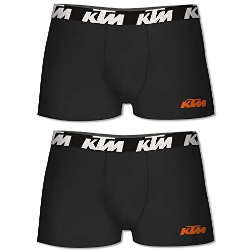 KTM by Freegun Boxershorts für Herren Unterwäsche Pant Men´s Boxer 2 er Pack, Farbe:Black, Bekleidungsgröße:S