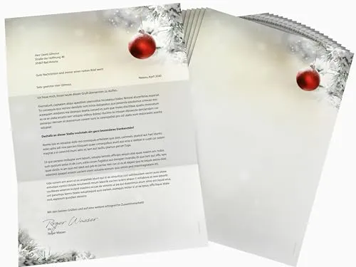 Weihnachtsbriefpapier Stille Nacht | 100 Blatt Motivpapier DIN A4 | weihnachtliches Briefpapier