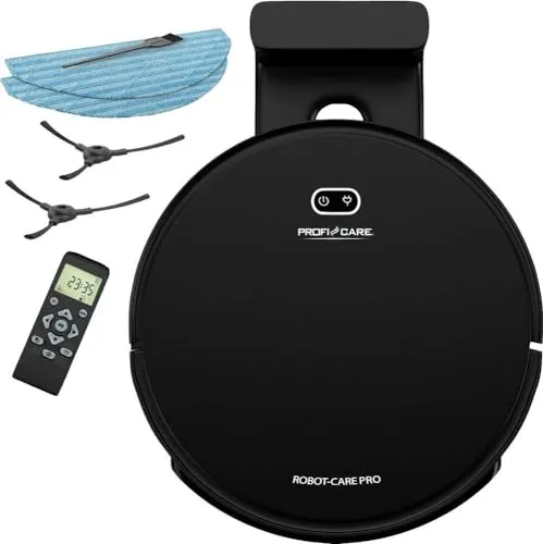 ProfiCare® Saugroboter mit Wischfunktion - PC-BSR 3108 - Saugroboter für alle Böden mit App-Steuerung und 2in1 Wischfunktion. Ideal für gründliche Reinigung von Hartböden und Teppichen, bis zu 120 Minuten Akkulaufzeit.
