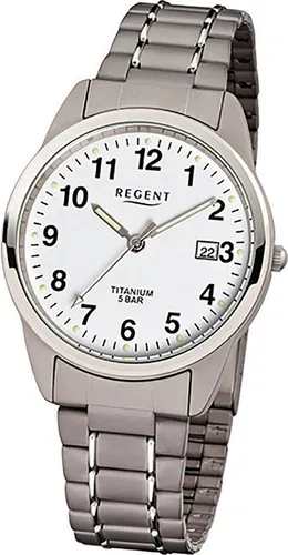 Regent Quarzuhr F-432 - Elegante Herrenuhr mit robustem Titan-Armband, ideal für stilbewusste Männer.