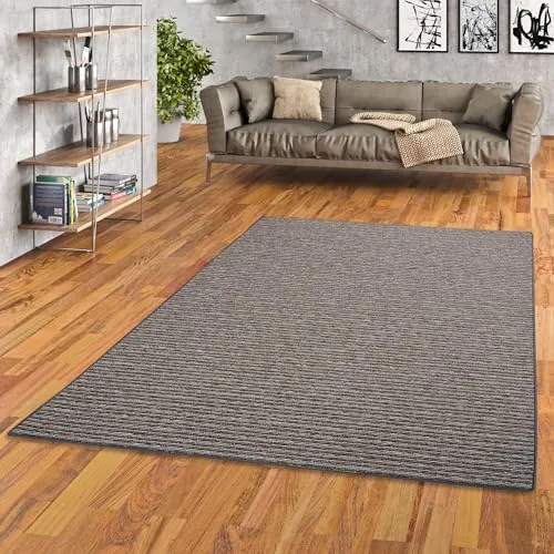 Snapstyle Streifenberber Teppich Marta Anthrazit Grau Streifen in 24 Größen