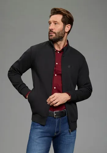 Man's World Sweatjacke Stehkragen und dezentem Logodruck