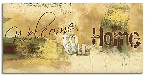 ARTLAND Wanddeko Leinwand Bilder Wandbild Bilder mit Sprüchen Home Abstrakt Kunst Shabby Landhausstil T9LO