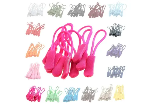 maDDma Reißverschluss 10 Zipperschlaufen Reißverschlussanhänger Verlängerung Farbwahl, pink