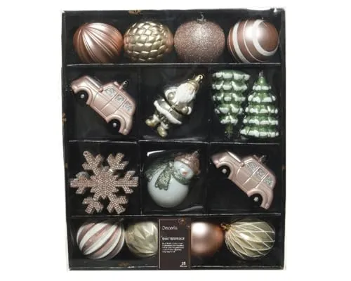 Hänger Nostalgie Mix Baumschmuck Geschenkanhänger Bruchsicher Rose Weiß Grün 25