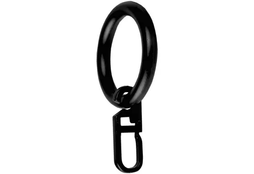 Bestlivings Gardinenstange, 1-läufig, Gardinenring - schwarz - Ø28mm, Gardinenring (silber) Ø40mm , Gardinenringe Ø40mm inkl. Faltenleghaken