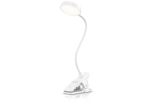 BEARWARE LED Tischleuchte Tischlampe, Nachttischlampe, Leselampe, Schreibtischlampe, Dimmfunktion, Ein-/Ausschalter, Farbwechsel, mehrere Helligkeitsstufen, LED fest integriert, Kaltweiß, Neutralweiß, Warmweiß, zum Anklemmen, 3 Lichtfarben, stufenlos dimmbar, Akku, USB-C, 2000 mAh