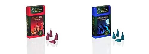 Crottendorfer Räucherkerzen Original Weltreise - Größe: M - 2er Set - 40 Stück - Düfte: African Night + Russian Red - Made in Germany