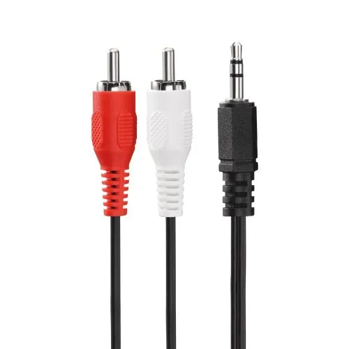 HDSupply LP-AC030-100 Audio Stereo Verlängerungskabel 2x Cinch Stecker auf 3,5mm Stecker 10,0m, schwarz