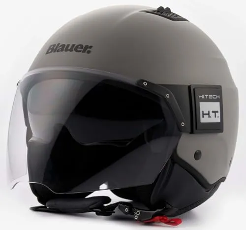 Blauer Bet Monochrome Jethelm XL (60/62) - Motorradhelme, stylischer grauer matt Jethelm mit optimaler Passform für höchsten Tragekomfort und Sicherheit.