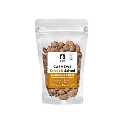 Bremer Gewürzhandel Cashews Ahornsirup & Chili, süß & salzig, exotischer Snack mit Kick, 150g