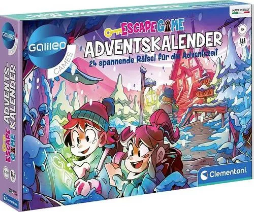 Clementoni 59251 - Galileo Escape Game Adventskalender - Adventskalender für Kinder ab 8 Jahren mit 24 spannenden Rätseln, die logisches Denken und Kreativität fördern – ideal für eine aufregende Vorweihnachtszeit!