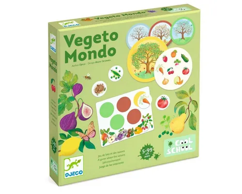 DJECO Spiel Vegeto Mondo Jahreszeiten-Lotto Kinder ab 5 Jahren spielerisch lernen