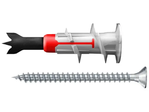Fischer DuoBlade Gipskartondübel S 8 x 44 mm - Praktisches Set mit 6 Gipskartondübel und Schrauben für eine einfache und sichere Montage in Trockenbauwänden.