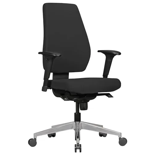 AMSTYLE Bürostuhl SPM1.280 - Ergonomischer Komfort in Schwarz - Bürostuhl mit ergonomisch geformter Rückenlehne und stufenlos einstellbarer Neigung, ideal für langes Sitzen bis 120 kg belastbar. Perfekt für Büro und Home Office.