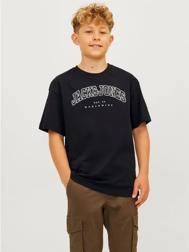Jack & Jones Junior Rundhalsshirt JJECALEB VARSITY TEE SS O-NECK NOOS JNR schwarz 128 (8J)