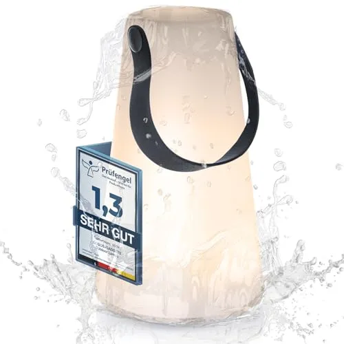 LED Akku Lampe zum Aufhängen - Farbwechsel Nachttischlampe - Nachtlichter mit wasserfester Outdoorlampe, tragbar und mit extra großem 1200 mAh Lithium-Ionen Akku für flexiblen Einsatz drinnen und draußen.