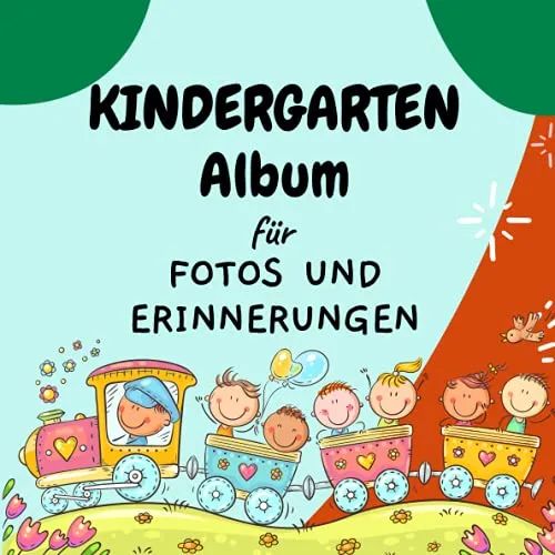 Kindergarten Album für Fotos und Erinnerungen: Ein Erinnerungsalbum mit viel Platz für eigene Fotos und Notizen | farbige Gestaltung | Format 21 x 21 cm | glänzendes Softcover