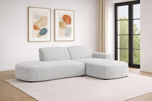 Kaiser Möbel Ecksofa Cursal Atelier, Stoff Artico, Cement, Rechts - Modulares Ecksofa mit abgerundetem Design für höchsten Sitzkomfort. Der hochwertige Stoff ist pflegeleicht und ideal für entspannte Momente. Perfekt für moderne Wohnzimmer!