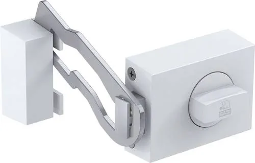 Basi 1306-0201 Türzusatzschloss mit Sperrbügel Weiß (glänzend)