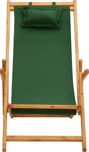vidaXL Klappbarer Strandstuhl aus Eukalyptus - Camping-Möbel mit 3-fach verstellbarem Design für optimalen Komfort. Ideal für Garten, Terrasse oder Strand, leicht transportierbar und platzsparend zusammenklappbar.
