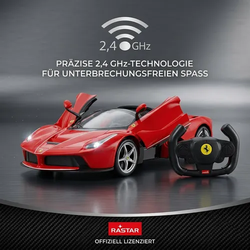 Ferrari LaFerrari Aperta 1:14 - Rot - RC-Modelle mit detailgetreuem Innenraum und Driftfunktion, ideal für kleine Rennfahrer ab 6 Jahren. Erleben Sie Fahrspaß mit LED-Lichtern und originalgetreuer Lackierung!