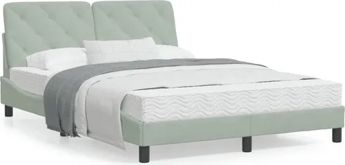 Maison Exclusive Bettgestell Hellgrau 120x200 cm aus Samt