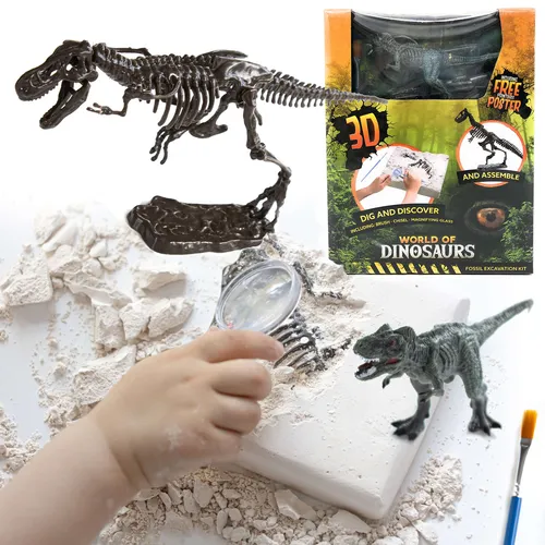 Ausgrabungsset Dino Fossil Dinosaurier Spielzeug T-Rex Skelett Ausgraben Kinder