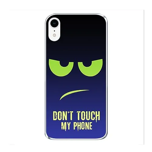 König Design Handyhülle Kompatibel mit Apple iPhone XR Hülle TPU Eckenschutz Stoßfest Dünn Kratzfest Schutzhülle - Dont Touch My Phone Grün Blau