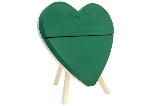 Creativery Bastelmoos Herz mit Holzständer 30x26x6cm - Schreibutensilien für kreative Floristik: Ideal für frische und Trockenblumenarrangements, sorgt für lange Frische und Stabilität. Perfekt für Hochzeiten, Geburtstage und mehr!