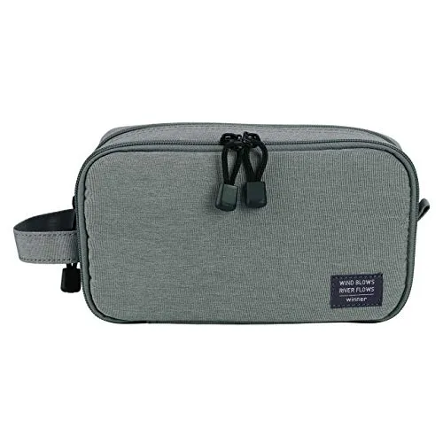 Faletony Kleiner wasserdichte Kulturbeutel Reise Kulturtasche Waschtasche für Herren und Damen, für Reise, Sport und Wandern, Schwarz/Grau/Blau (Grau)