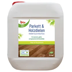 POLIBOY Bio Parkett & Holzdielen Pflege 5L Kanister - Natürliche Pflege für Holz - Reinigungsmittel für Parkett und Holzdielen, pflegt intensiv mit ätherischen Ölen und sorgt für streifenfreie Sauberkeit. Ideal für eine langanhaltende Holzpflege.